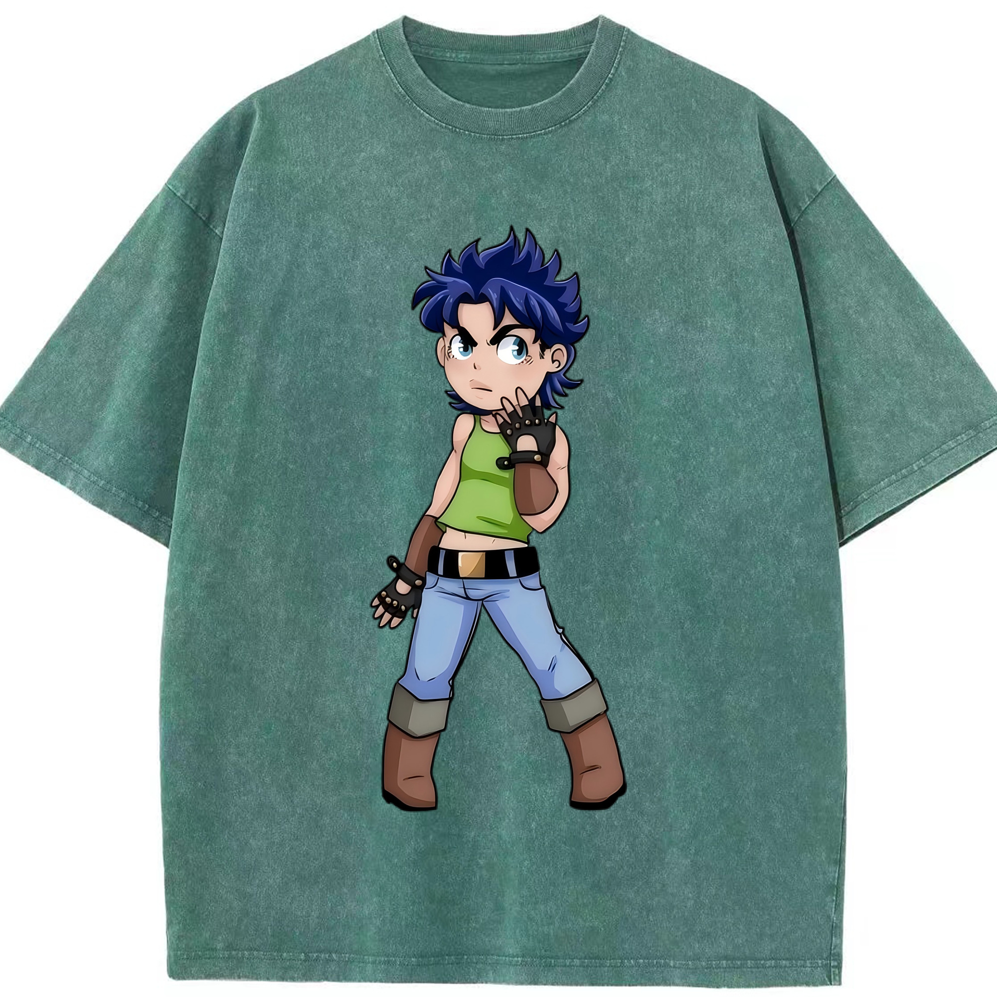 （画像用） ジョジョの奇妙な冒険 広瀨康一 JoJo's Bizarre Adventure Hirose Koichi 綿100% ヴィンテージ風 半袖Tシャツ（フロントプリント）